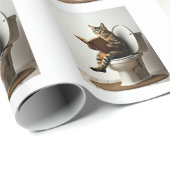 Happy Cat: Niedliches Kitten-Design für Katzen-Lie Geschenkpapier (Rolleneckpunkt)