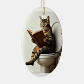 Happy Cat: Niedliches Kitten-Design für Katzen-Lie Keramik Ornament (Rechts)