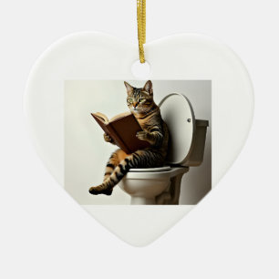 Happy Cat: Niedliches Kitten-Design für Katzen-Lie Keramik Ornament
