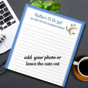 Happy Cat oder Foto Personalisiert zu tun Planer Notizblock