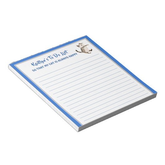 Happy Cat oder Foto Personalisiert zu tun Planer Notizblock (angewinkelt)