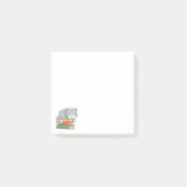 Happy Cat on top of a Book Stack Post-it Klebezettel (Vorderseite)