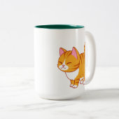 Happy Cat Orange Tabby Zweifarbige Tasse (VorderseiteRechts)