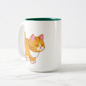 Happy Cat Orange Tabby Zweifarbige Tasse (Vorderseite Links)