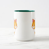 Happy Cat Orange Tabby Zweifarbige Tasse (Mittel)