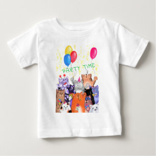 Happy Cat Party Baby T - Shirt
