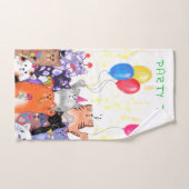 Happy Cat Party Cartoon Zeichnend - Niedliche Funn Badhandtuch Set (Handtuch)