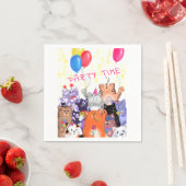 Happy Cat Party Napkins - Funny Painting Serviette (Beispiel)