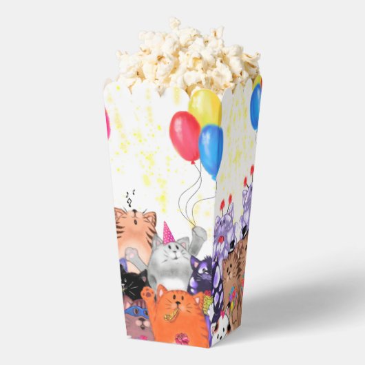 Happy Cat Party Popcorn Box Geschenkschachtel (Geplatzt)
