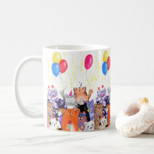 Happy Cat Party Tasse Cartoon