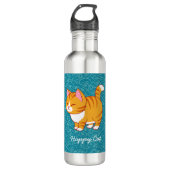 Happy Cat Personalisiert Edelstahlflasche (Vorderseite)