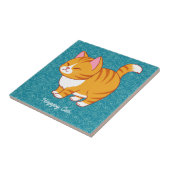 Happy Cat Personalisiert Fliese (Seite)