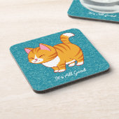 Happy Cat Personalisiert Getränkeuntersetzer (Linke Seite)