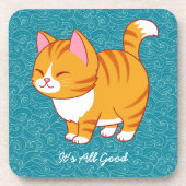 Happy Cat Personalisiert Getränkeuntersetzer (Vorderseite)