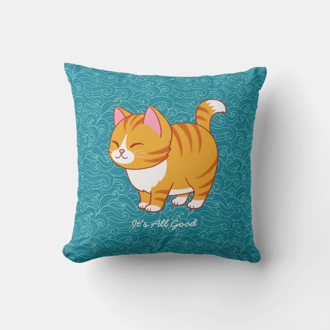 Happy Cat Personalisiert Kissen (Vorderseite)