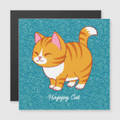 Happy Cat Personalisiert Magneteinladung (Vorne/Hinten)