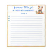 Happy Cat Personalisiert Planner Einfach modern Notizblock (Vorderseite)