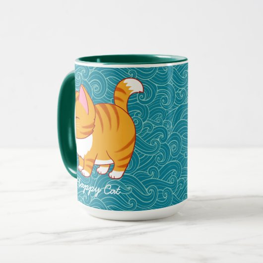 Happy Cat Personalisiert Tasse (Vorderseite Links)