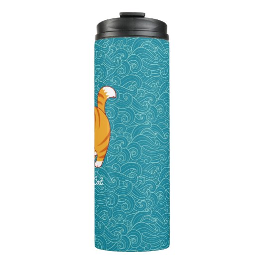 Happy Cat Personalisiert Thermosbecher (Vorderseite)