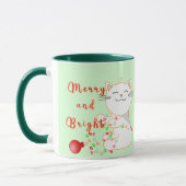 Happy Cat Playing with LED Light | Niedliche Weihn Tasse (Links)