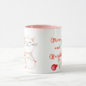 Happy Cat Playing with LED Light | Niedliche Weihn Tasse (Zentrum)
