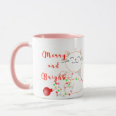 Happy Cat Playing with LED Light | Niedliche Weihn Tasse (Links)