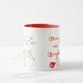 Happy Cat Playing with LED Light | Niedliche Weihn Tasse (Zentrum)