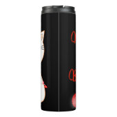 Happy Cat Playing with LED Light | Niedliche Weihn Thermosbecher (Rückseite)