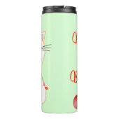 Happy Cat Playing with LED Light | Niedliche Weihn Thermosbecher (Rückseite)