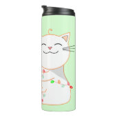 Happy Cat Playing with LED Light | Niedliche Weihn Thermosbecher (Nach rechts gedreht)