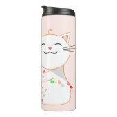 Happy Cat Playing with LED Light | Niedliche Weihn Thermosbecher (Nach rechts gedreht)