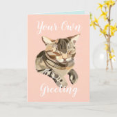 Happy Cat Purring Personalisiert Karte (Gelbe Blume)