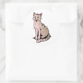 Happy Cat Runder Aufkleber (Tasche)