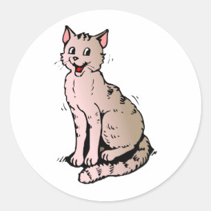 Happy Cat Runder Aufkleber