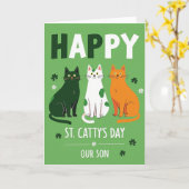 Happy Cat St Cattys Day Son Card Karte (Gelbe Blume)