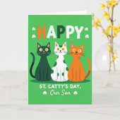 Happy Cat St Pattys Day Son Card Karte (Gelbe Blume)