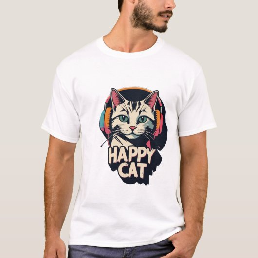 Happy Cat T-Shirt (Vorderseite)