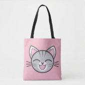 Happy Cat Tote Tasche (Vorderseite)
