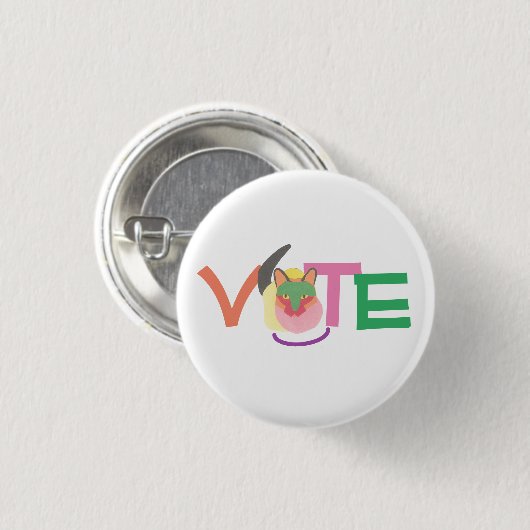 Happy Cat Vote GOTV Button (Vorne & Hinten)