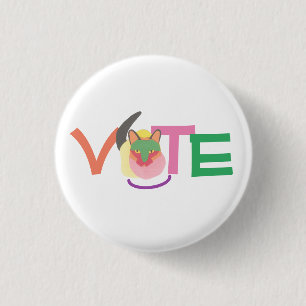 Happy Cat Vote GOTV Button