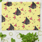 Happy Cat with Cocktails - Bar Handtuch (Gefaltet)