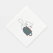 Happy Cat with Coffee Serviette (Ecke)
