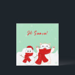 Happy Cat with Snowman | Niedliche Weihnachtskarte Feiertagskarte<br><div class="desc">Happy Cat With Snowman - eine niedliche Weihnachtsflachkarte für Sie. Sie können den Text ändern,  indem Sie auf den Knopf "Personalisieren" klicken. Je nach Bedarf können Sie diese Karte digital verwenden,  ausdrucken oder beide Methoden anwenden. Guten Tag,  mein Freund!</div>
