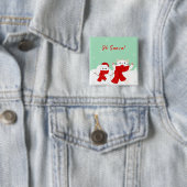 Happy Cat with Snowman | Niedlicher Weihnachtsknop Button (Beispiel)