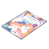 Happy Cats and Blume Notebook Cover Notizblock (Linke Seite)