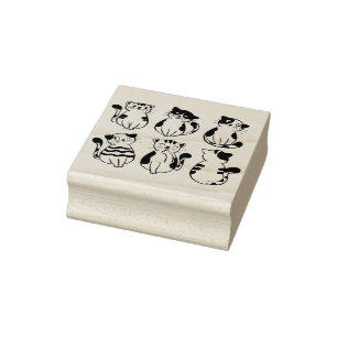 Happy Cats Art Briefmarke Gummistempel