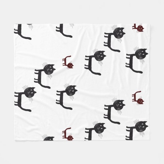 Happy Cats Art Fleece Blanket (Vorderseite (Horizontal))