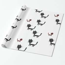 Happy Cats Art litography Wrapping Paper Geschenkpapier
