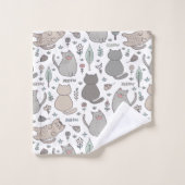 Happy Cats Badhandtuch Set (Waschlappen)