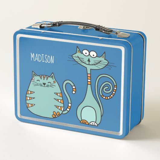 Happy Cats individuelle Name Lunch Boxen (Rückseite)